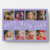 Modern 8 Photo Collage Best Mom Ever Lilac Fotoplatte (Vorderseite)