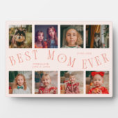 Modern 8 Photo Collage Best Mom Ever Peach Fotoplatte (Vorderseite)