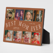 Modern 8 Photo Collage Best Mom Ever Terracotta Fotoplatte (Seite)