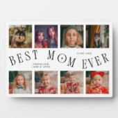 Modern 8 Photo Collage Best Mom Ever White Fotoplatte (Vorderseite)