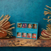 Modern 8 Photo Grid Love You Grandma Aqua Blue Fotoplatte (Seite)