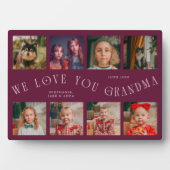 Modern 8 Photo Grid Love You Grandma Cranberry Fotoplatte (Vorderseite)