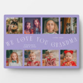 Modern 8 Photo Grid Love You Grandma Lilac Fotoplatte (Vorderseite)