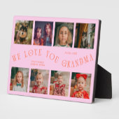 Modern 8 Photo Grid Love You Grandma Orange Pink Fotoplatte (Seite)