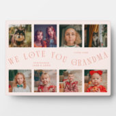 Modern 8 Photo Grid Love You Grandma Peach Fotoplatte (Vorderseite)