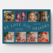 Modern 8 Photo Grid Love You Grandma Teal Fotoplatte (Vorderseite)