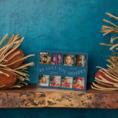Modern 8 Photo Grid Love You Grandma Teal Fotoplatte (Seite)