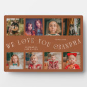 Modern 8 Photo Grid Love You Grandma Terracotta Fotoplatte (Vorderseite)