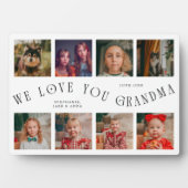 Modern 8 Photo Grid Love You Grandma White Fotoplatte (Vorderseite)