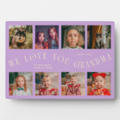 Modern 8 Photo Grid Love You Grandma Wisteria Fotoplatte (Vorderseite)