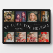 Modern 8 Photo Grid Love You Grandpa Black Fotoplatte (Vorderseite)