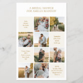 Modern 9 Photo White Bridal Shower Flyer (Vorne)
