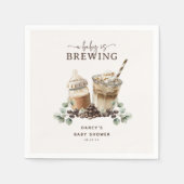 Modern 'a Baby is Brewing' Coffee Baby Shower Serviette (Vorderseite)
