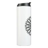 MODERN _A Kaleidoskop ROSE CIRCLE _COLOR _BLACK Thermosbecher (Nach links gedreht)