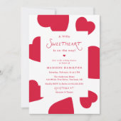 Modern A Little Sweetheart Valentine Baby Shower Einladung (Vorderseite)