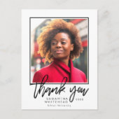 Modern Abschluss 2022 Foto White Vielen Dank Postkarte (Vorderseite)