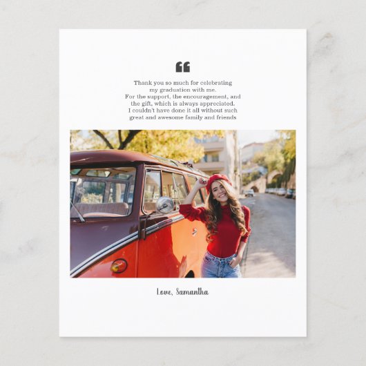 Modern Abschluss 2025 Foto Dankeschön Karte (Rückseite)