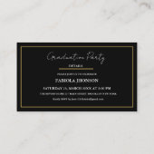 Modern Abschluss Name Card Gold Frame einfügen Begleitkarte (Rückseite)