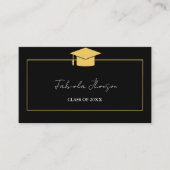 Modern Abschluss Name Card Gold Frame einfügen Begleitkarte (Vorderseite)