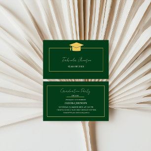 Modern Abschluss Name Card Gold Frame einfügen Begleitkarte