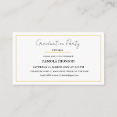 Modern Abschluss Name Card Gold Frame einfügen Begleitkarte (Rückseite)