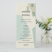 MODERN ABSTRACT AQUA ART WEDDING CEREMONY PROGRAM MENÜKARTE (Stehend Vorderseite)