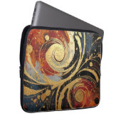 Modern Abstract Art Black Gold Design Laptopschutzhülle (Vorne Rechts)