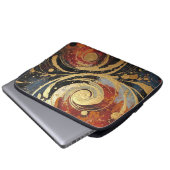 Modern Abstract Art Black Gold Design Laptopschutzhülle (Vorne Knopf)