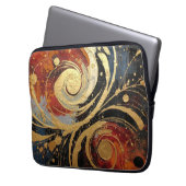 Modern Abstract Art Black Gold Design Laptopschutzhülle (Vorderseite Links)