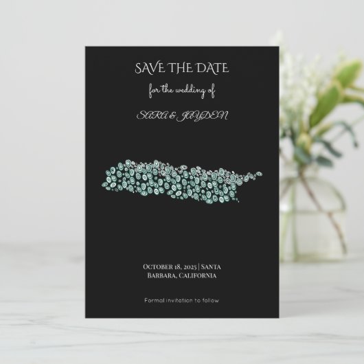 Modern Abstract Art – White Line Circle Design Save The Date (Stehend Vorderseite)