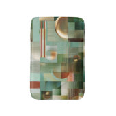 Modern Abstract Bauhaus Green Gold Pattern Badematte (Vorderseite Vertikal)