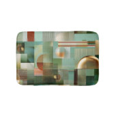 Modern Abstract Bauhaus Green Gold Pattern Badematte (Vorderseite)