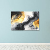 Modern Abstract Black and Gold Marble Leinwanddruck (Insitu (Holzboden))