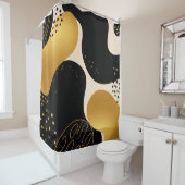 Modern Abstract Black and Gold Organic Pattern Duschvorhang (Beispiel)