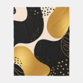 Modern Abstract Black and Gold Organic Pattern Fleecedecke (Vorderseite)