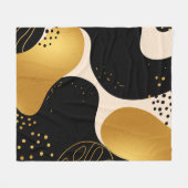 Modern Abstract Black and Gold Organic Pattern Fleecedecke (Vorderseite (Horizontal))