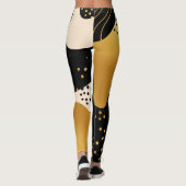 Modern Abstract Black and Gold Organic Pattern Leggings (Rückseite)