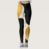 Modern Abstract Black and Gold Organic Pattern Leggings (Vorderseite)