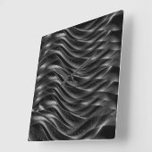 Modern Abstract Black Waves Wall Clock – Quadratische Wanduhr (Winkel)