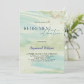 Modern Abstract Blob Retirement Party Einladung (Stehend Vorderseite)