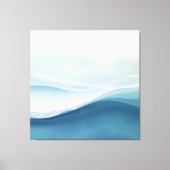 Modern Abstract Blue Calm Serene Waves Leinwanddruck (Vorderseite)