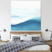 Modern Abstract Blue Calm Serene Waves Leinwanddruck (Insitu (Schlafzimmer))