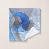 Modern Abstract Blue Gray Fractal Art Graphic Badhandtuch Set (Waschlappen)