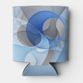 Modern Abstract Blue Gray Fractal Art Graphic Dosenkühler (Vorderseite)