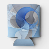 Modern Abstract Blue Gray Fractal Art Graphic Dosenkühler (Rückseite)