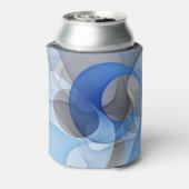 Modern Abstract Blue Gray Fractal Art Graphic Dosenkühler (Kanne Rückseite)