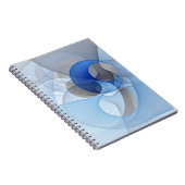 Modern Abstract Blue Gray Fractal Art Graphic Notizblock (Rechte Seite)
