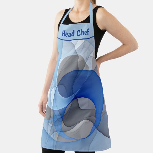 Modern Abstract Blue Gray Fractal Art Graphic Schürze (InSitu)