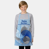 Modern Abstract Blue Gray Fractal Art Graphic Schürze (Getragen)