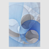 Modern Abstract Blue Gray Fractal Art Graphic Seidenpapier (Vorderseite)